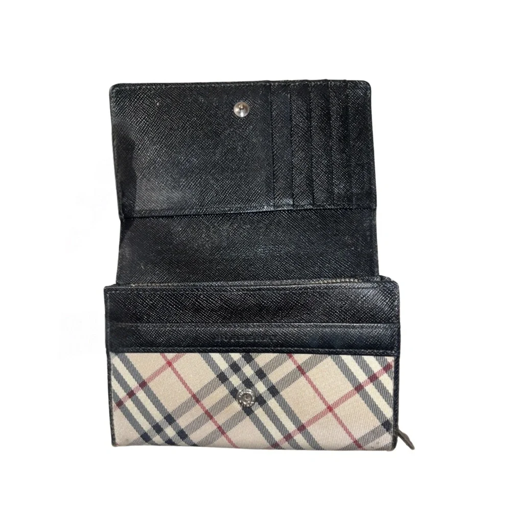 Burberry Checkered Wallet - Black and Beige - Picture 3 of 4